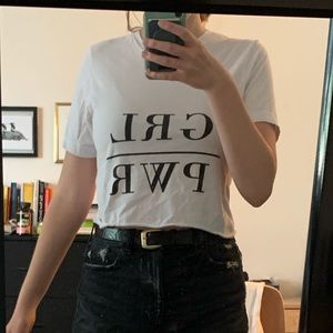 White GRL PWR Graphic Tee